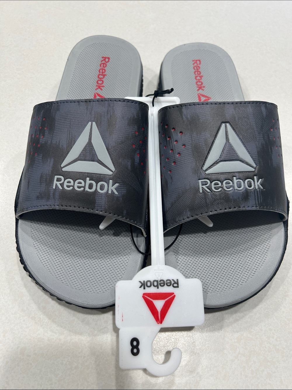 Reebok men’s flip flop grey new